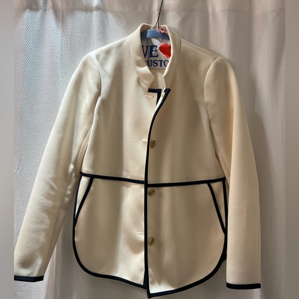 Like New JCrew Cream Jacket / Blazer with Black Trim